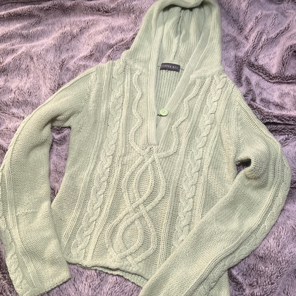 Sage Green V-Neck Fairycore Sweater